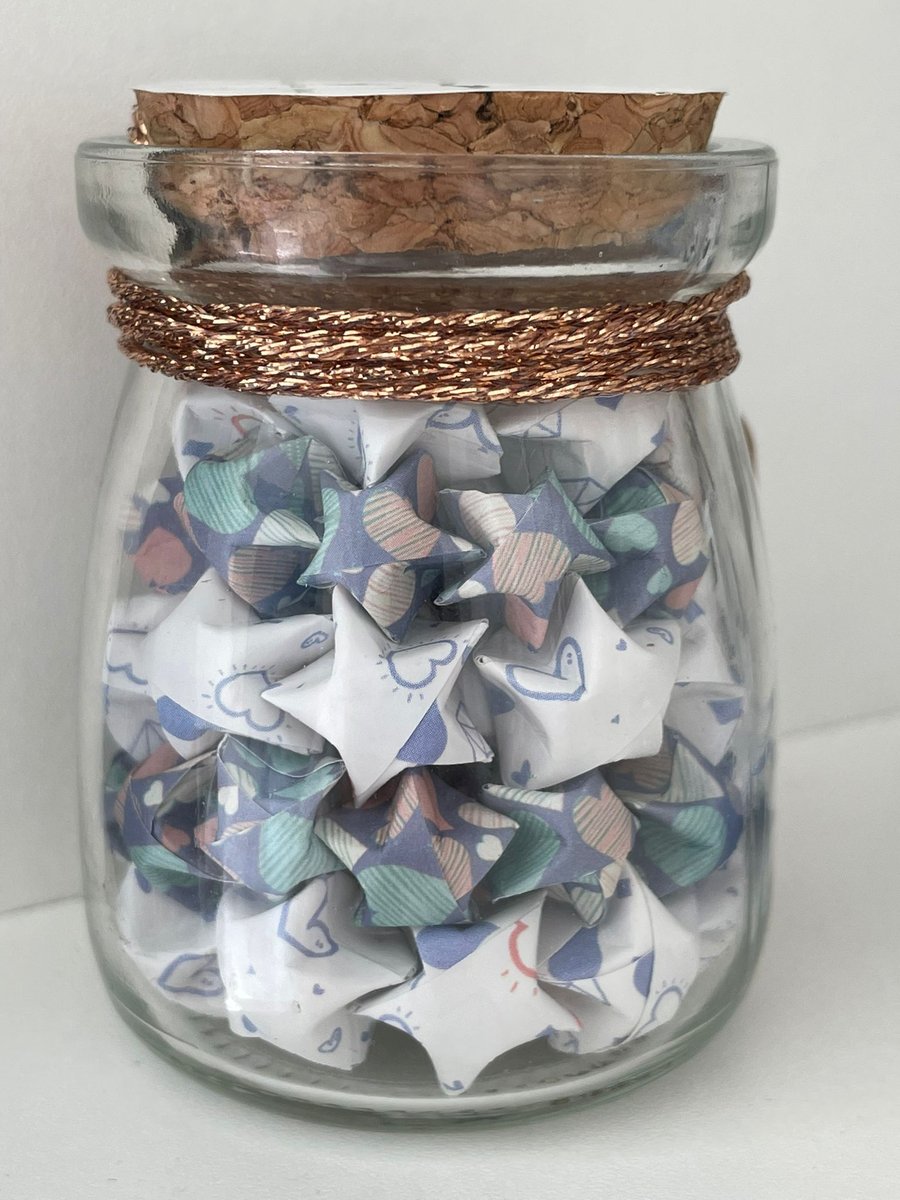 "Big Star Little Star" - Folded Lucky Star in Pudding Pot