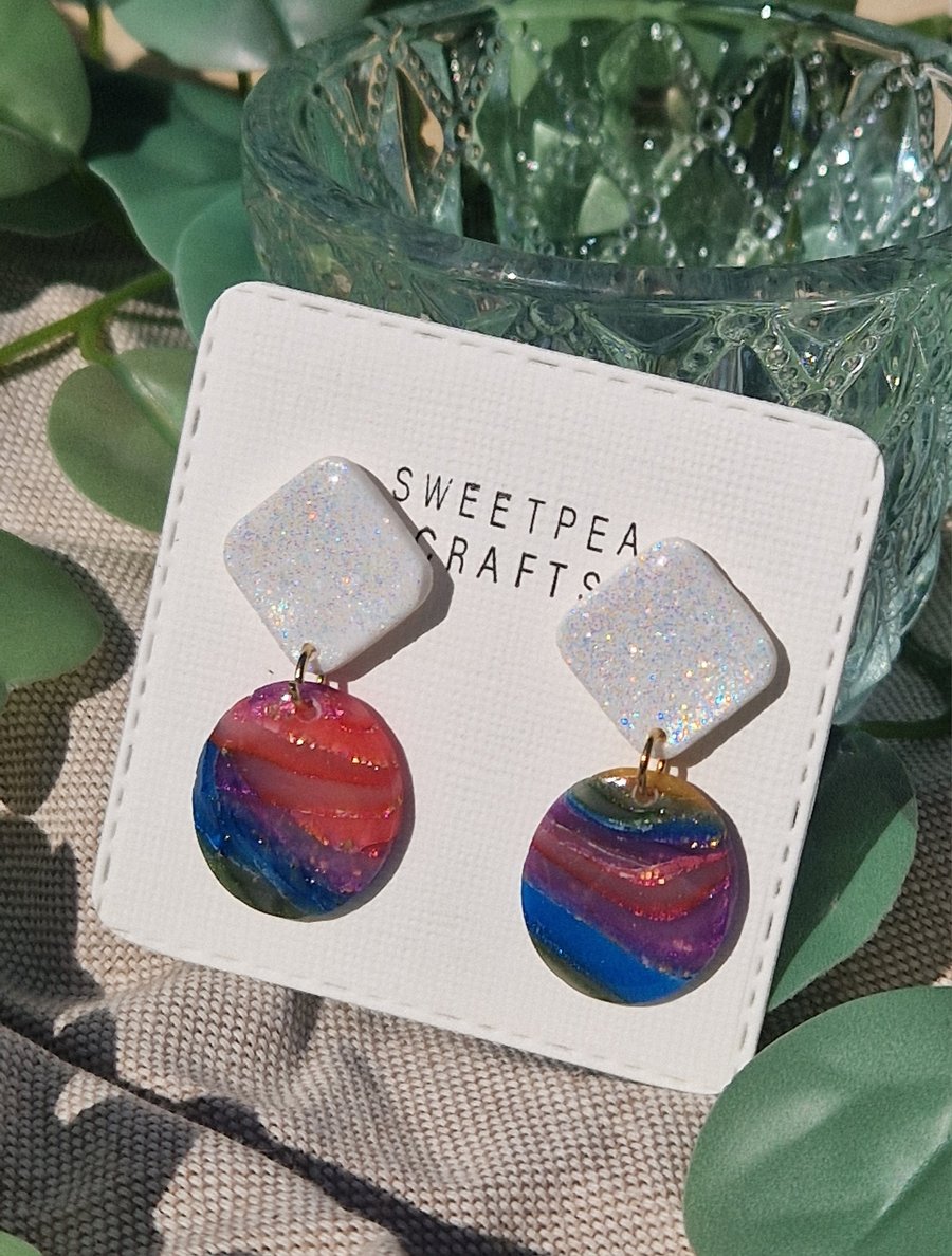 Polymer Clay Earrings: Spectrum 