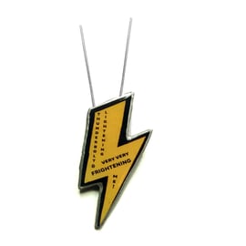 Yellow Lightening Bolt Queen Resin Necklace by EllyMental