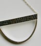 Handmade Oxidised and Polished Silver Geometric Pendant Necklace - Image 1