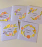 Pink, Purple & Yellow Floral Design Birthday Card - Image 3