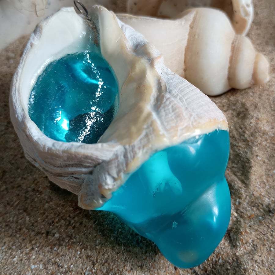 Beachcomber Joy - Resin Shell Sculpture - Whimsical Keepsake