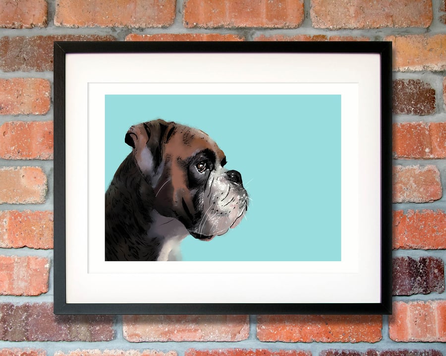 Boxer dog wall art print - Boxer gift for Dad - Father's day gift