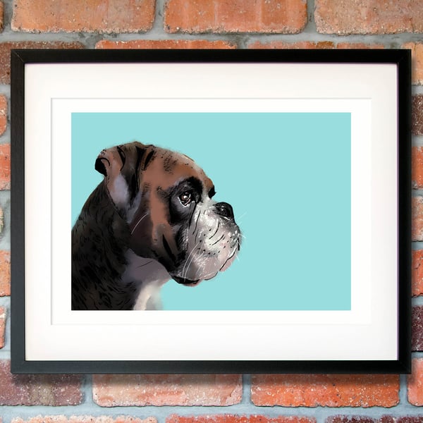Boxer dog wall art print - Boxer gift for Dad - Father's day gift