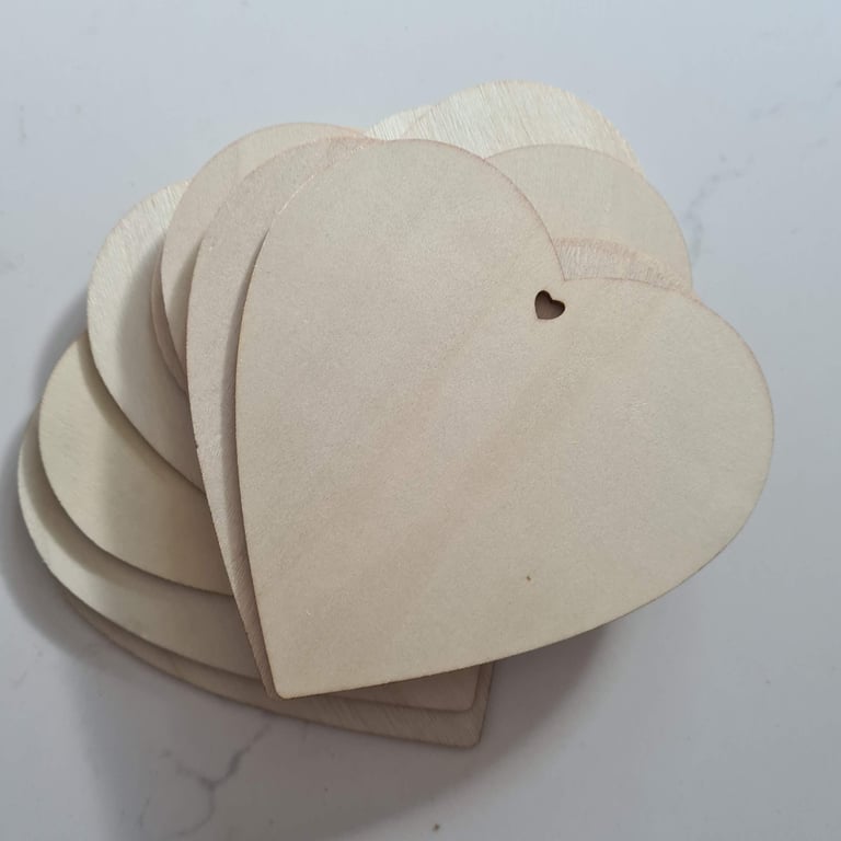 10 blank wooden hearts for craft decoupage art