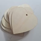 10 blank wooden hearts for craft decoupage art