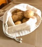 Set of 3 produce bags made from organic muslin cotton