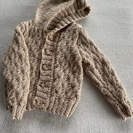 Patterned hooded cardigan