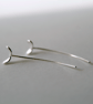Seedling Earrings, Silver Stem Earrings, Gift for Gardener, Botanical Jewellery