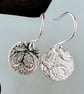 Handmade Fine Silver Drop Earrings - Heritage Lace Design - Image 1
