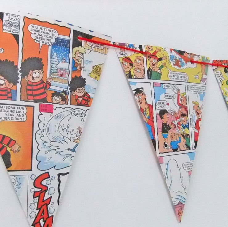 Beano Bunting - paper bunting upcycled from Bea... - Folksy