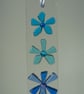 Fused Glass Blue Flowers Suncatcher - Image 4