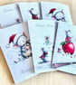 Cute Festive Mice Christmas Cards, pack of 6 with envelopes. - Image 6