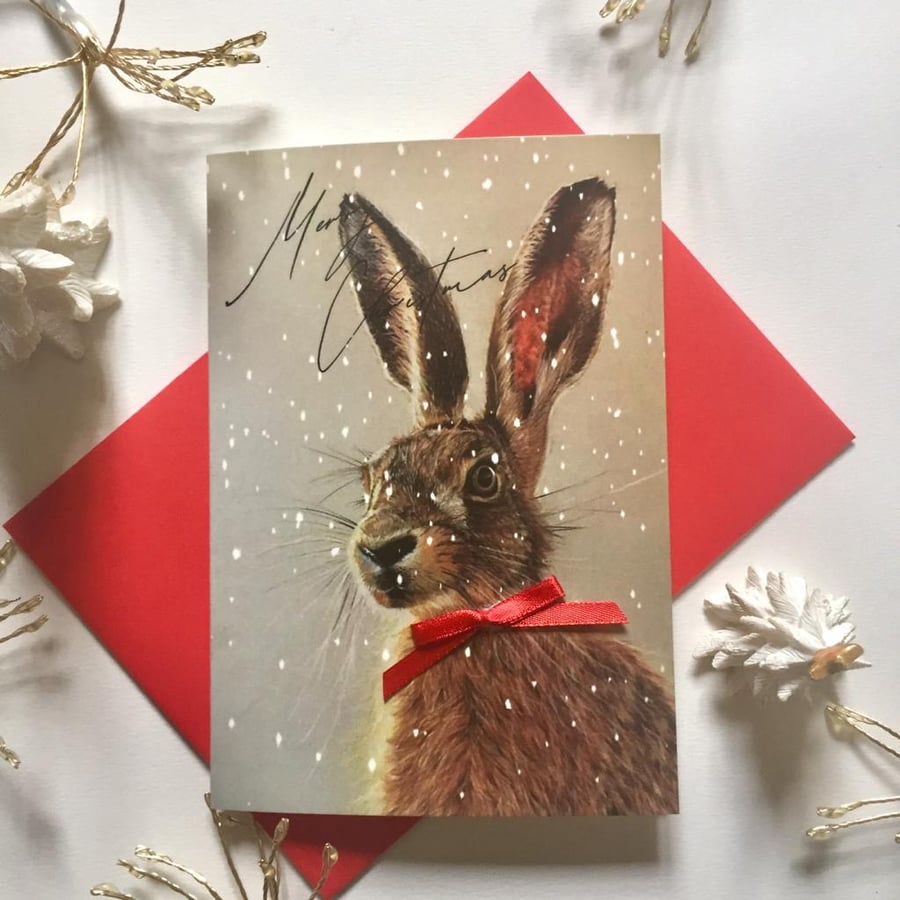 Christmas Hare Card
