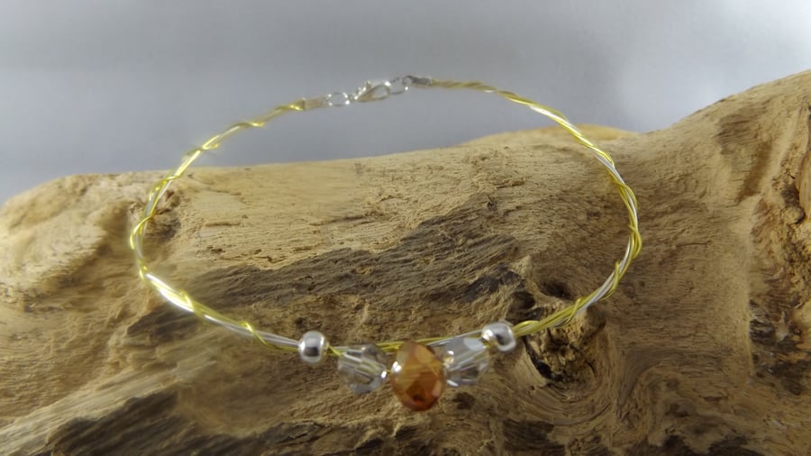 bracelet twisted wire with crystal 