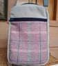 Grey and pink tweed bag