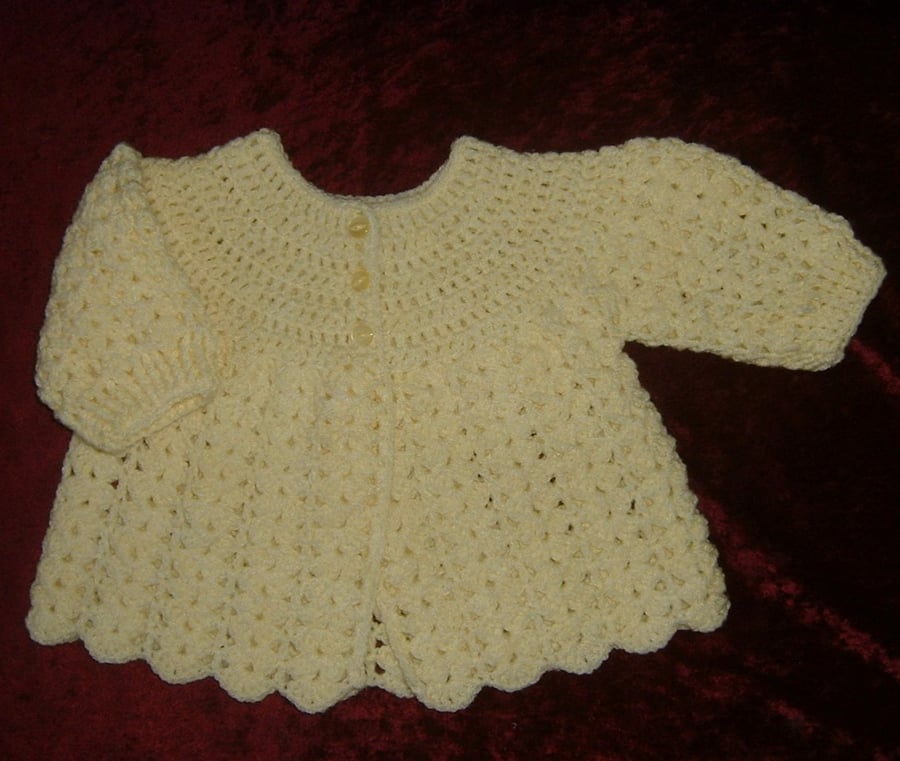 SALE BARGAIN...crochet baby matinee coat (ref 64556)