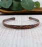 Copper Cuff - Embossed Leaf Pattern with Antiqued Finish. Size Medium - Image 4