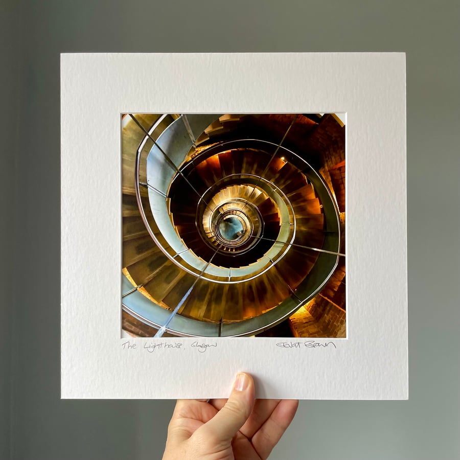 ‘The Lighthouse’ Glasgow Signed square Mounted Print 30 x 30cm