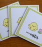 Pack of 3 Mini Easter Cards - Chick - Green Polka Dots - Image 5