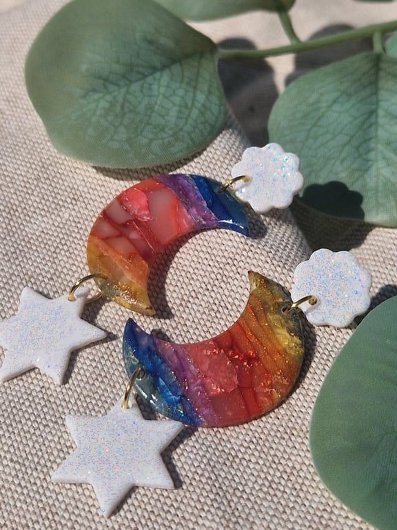 Polymer Clay Earrings: Spectrum 