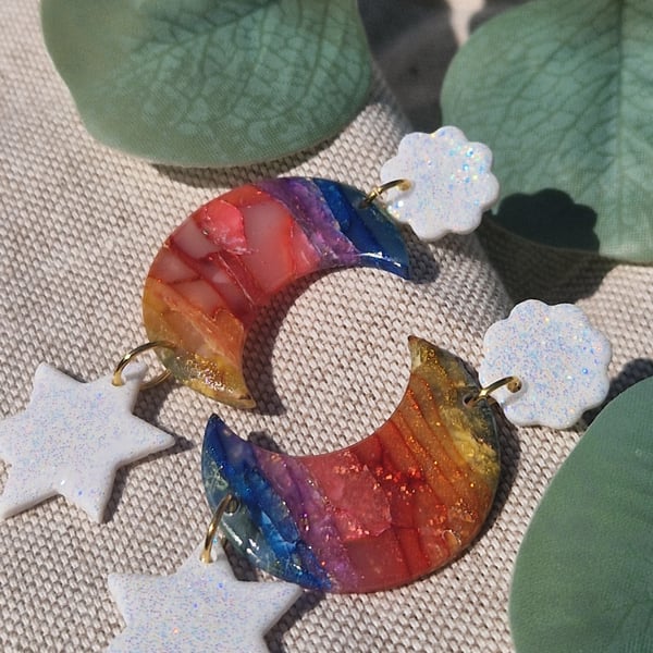 Polymer Clay Earrings: Spectrum 