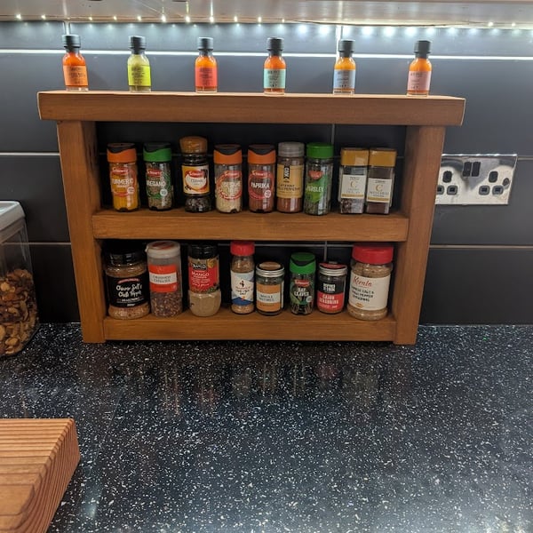 Rustic Handmade Spice Rack - Kitchen Storage - Reclaimed - Recycled Timber