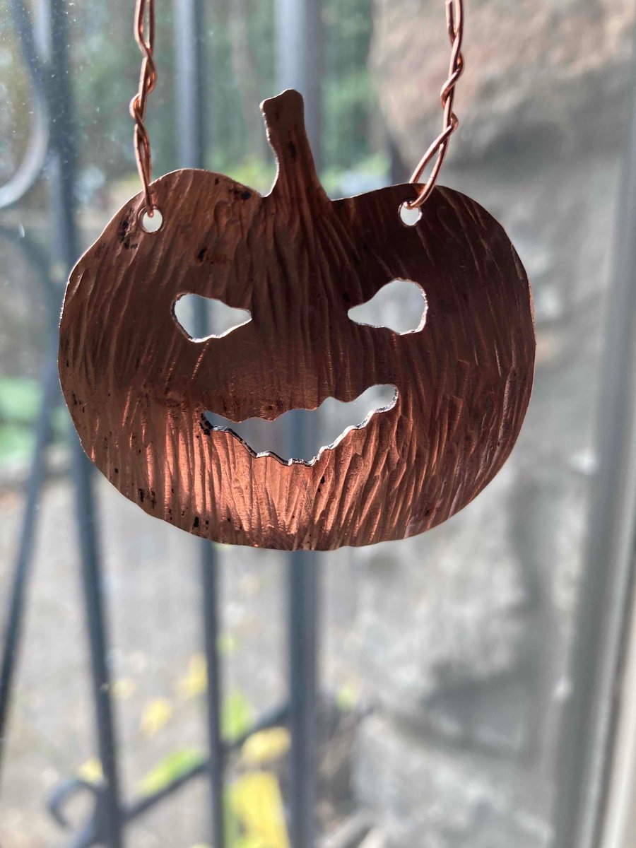 Copper pumpkin decoration