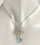 Sterling Silver Chainmaille and Crystal Pendant with a chain - Image 8