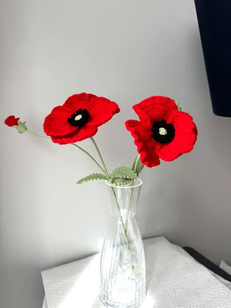 Crochet Poppy Corn Poppy Summer Seconds Home Decoration Red Poppy