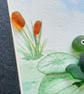 Sea Glass Frog Picture, Quirky Handmade Frog Art, One-of-a-Kind Nature Gift - Image 8