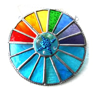 Rainbow Sea Colourwheel Suncatcher Stained Glass Handmade 006