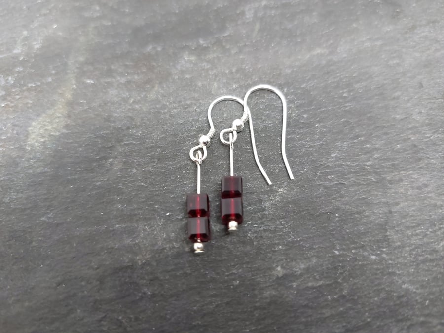 Sterling Silver Drop Earrings with Swarovski Crystal Beads 