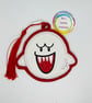 spooky ghost, Embroidered Bookmark,   - Image 1