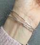 Sterling Silver Bangle Set, Interlocking Russian Wedding Ring Bangle - Image 5