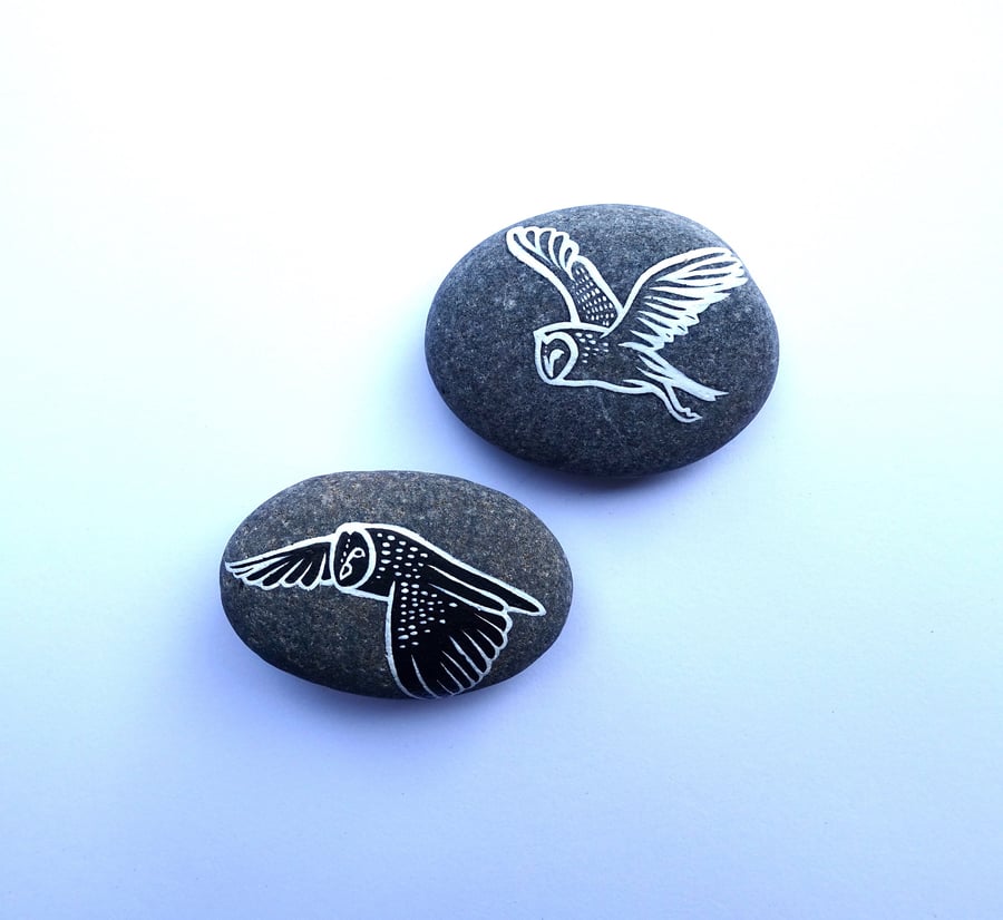 Owl Spirit Stones - Set of 2 - MADE TO ORDER