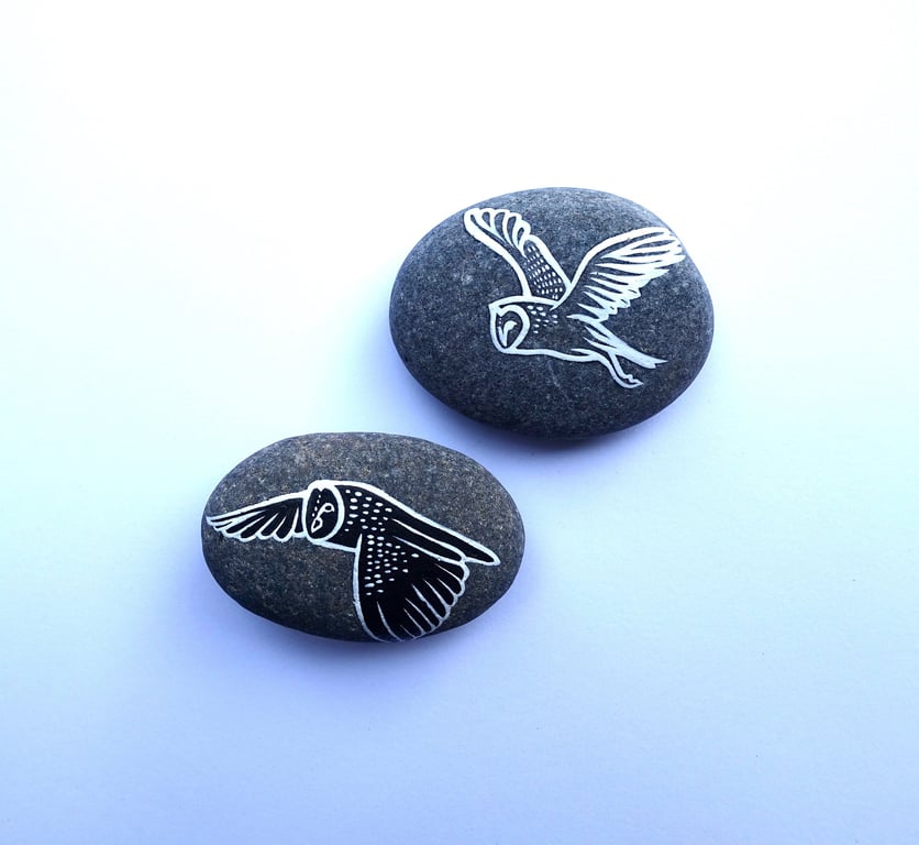 Owl Spirit Stones - Set of 2 - MADE TO ORDER