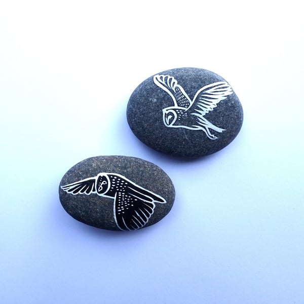 Owl Spirit Stones - Set of 2 - MADE TO ORDER