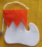Handmade Elf Boot Christmas Cream and Orange