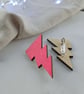 Colourful Wooden Lightning Bolt Brooch - Image 3