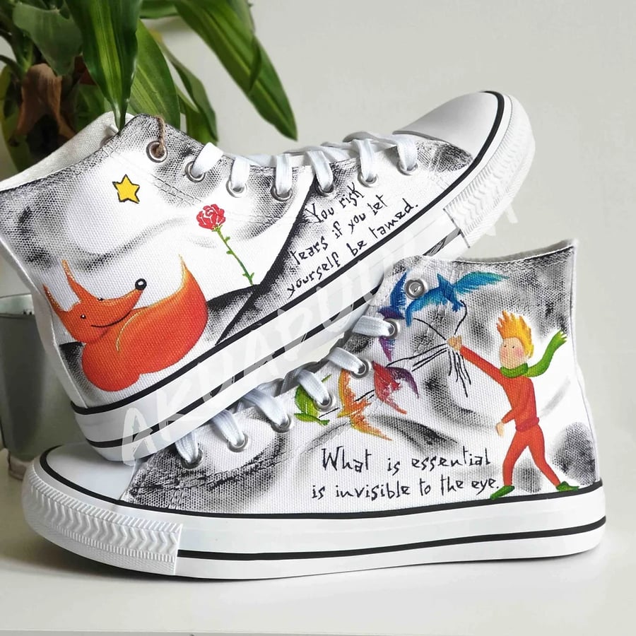 The Little Prince Inspired Hand Painted Shoes, Custom painted shoes