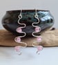 925 Silver & Pink Glass Cat Eye Dangle Earrings Earings Gift Jewellery Jewelry - Image 10