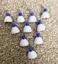 Blue and white Bobble hat novelty buttons 15mm