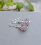 Sterling Silver Tropical Pink Lampwork Glass Earrings - JBJ1124