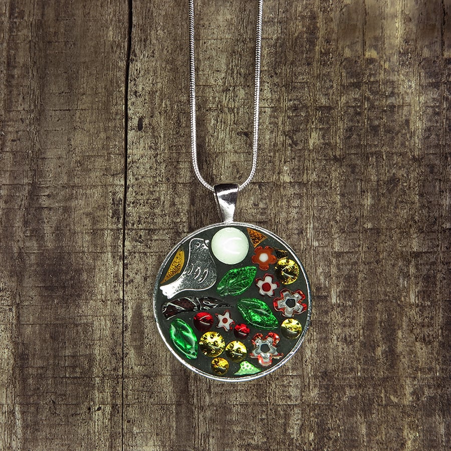 'Spring Berries' Mosaic Pendant