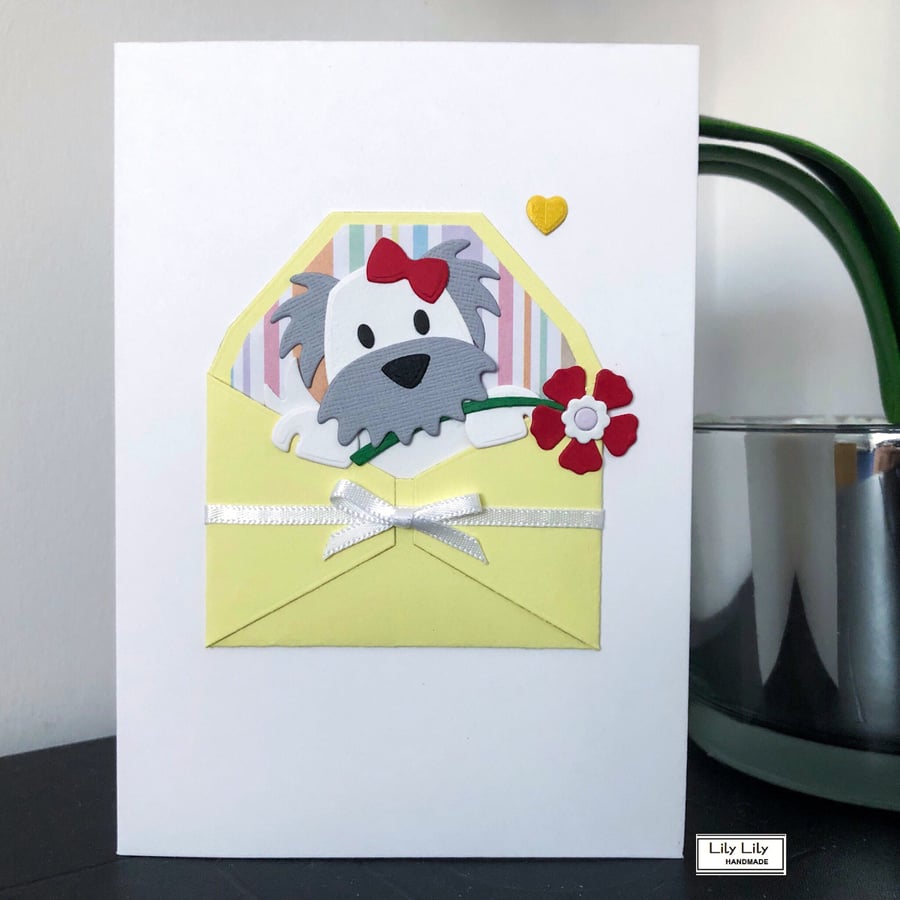 Cute puppy Dog All occasions card by Lily Lily Handmade 