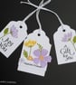 Birthday floral tags pink and lilac and special friend, a gift for you.