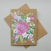 greetings card blank hand painted roses ( ref F 561.H5 )