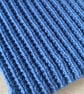 Denim Blue Knitted Scarf - Merino Wool - Ribbed Design - Image 2