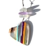 Surfite & Seaglass Heart Sterling Silver .925 Necklace Jewellery Gift - Image 1